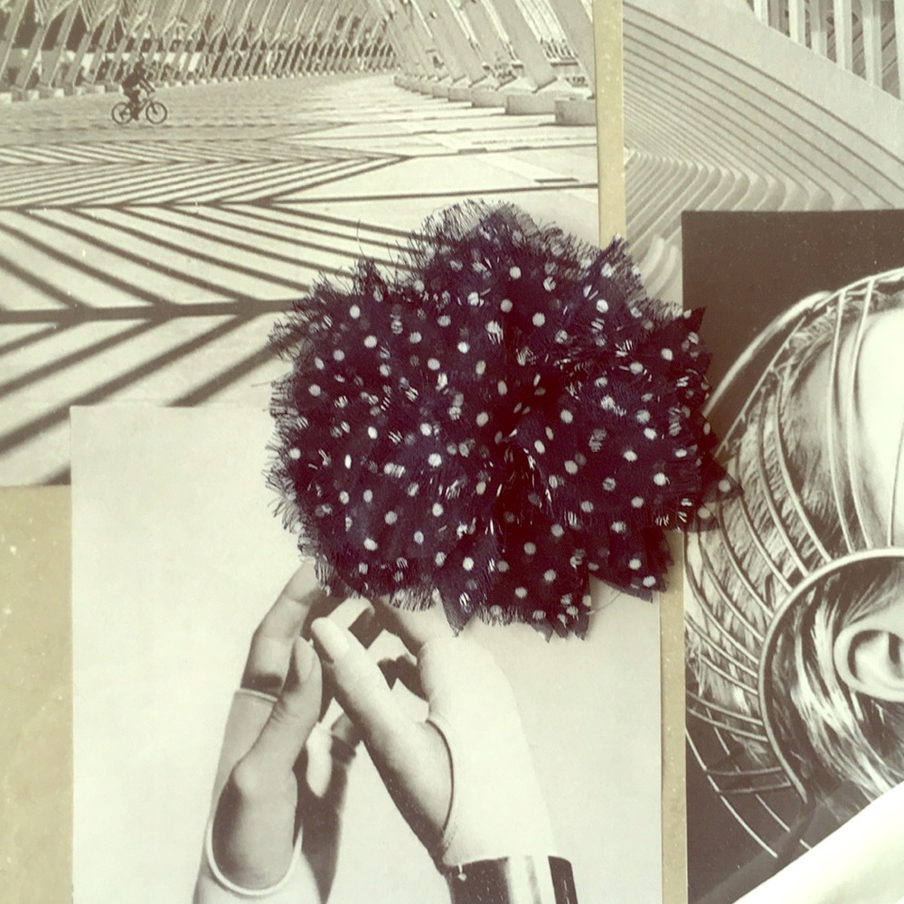 FREE with purchase Polka Dot Fabric Flower Brooch